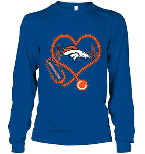 Denver Broncos nurse scope love heartbeat shirt