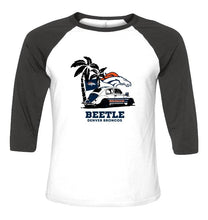 Load image into Gallery viewer, Beetle Denver Broncos on beach shirt
