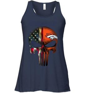 Denver Broncos skull american flag shirt