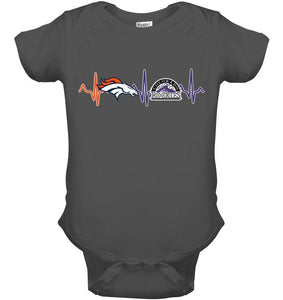 Denver Broncos Colorado Rockies heartbeat shirt