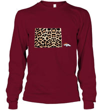 Load image into Gallery viewer, Denver Broncos panther pattern state map shirt
