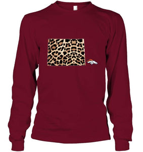 Denver Broncos panther pattern state map shirt