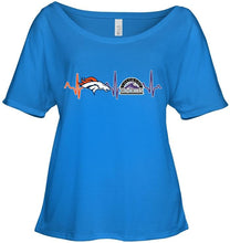 Load image into Gallery viewer, Denver Broncos Colorado Rockies heartbeat shirt
