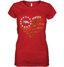 Load image into Gallery viewer, Denver Broncos glitter heart shirt
