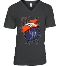 Load image into Gallery viewer, Denver Broncos and Colorado Rockies layer under ripped shirt
