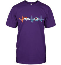 Load image into Gallery viewer, Denver Broncos Colorado Avalanche heartbeat shirt
