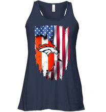 Load image into Gallery viewer, Denver Broncos flag ripped american flag shirt
