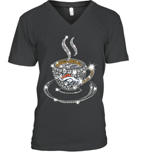 Denver Broncos coffee cup diamond glitter shirt