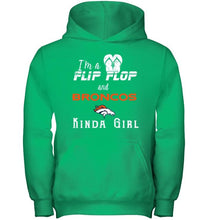 Load image into Gallery viewer, I'm a flip flop and Denver Broncos kinda girl shirt
