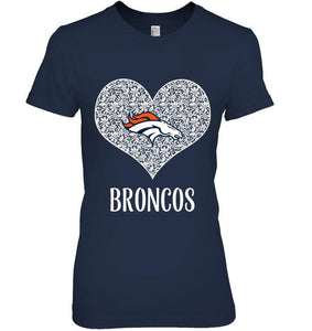 Denver Broncos heart floral pattern shirt