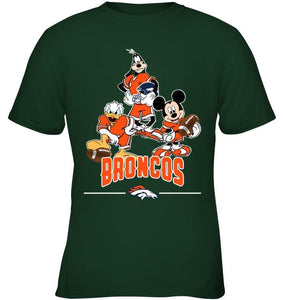 Denver Broncos mickey donald goofy fan shirt