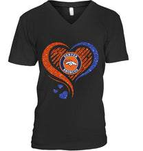 Load image into Gallery viewer, Denver Broncos heart glittering shirt
