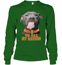 Load image into Gallery viewer, Denver Broncos to all my haters pitbull shirt
