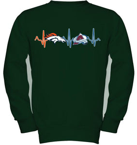 Denver Broncos Colorado Avalanche heartbeat shirt