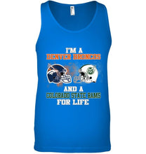 Load image into Gallery viewer, i&#39;m a Denver Bronco and a Colorado State Ram for life shirt
