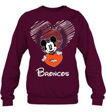 Load image into Gallery viewer, Mickey loves Denver Broncos fan shirt
