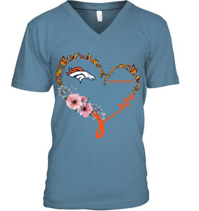 Denver Broncos butterfly heart shirt