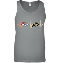 Load image into Gallery viewer, Denver Broncos Colorado Buffaloes heartbeat shirt
