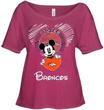 Load image into Gallery viewer, Mickey loves Denver Broncos fan hoodie
