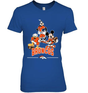Denver Broncos mickey donald goofy fan shirt