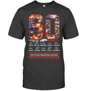 60 years of Denver Broncos thank you for the memories shirt