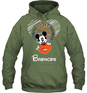 Mickey loves Denver Broncos fan hoodie