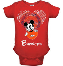 Load image into Gallery viewer, Mickey loves Denver Broncos fan hoodie
