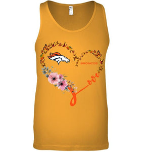 Denver Broncos butterfly heart shirt