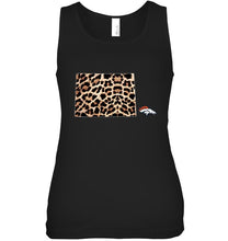 Load image into Gallery viewer, Denver Broncos panther pattern state map shirt
