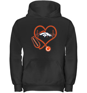 Denver Broncos nurse scope love heartbeat shirt