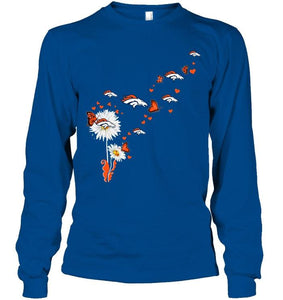 Denver Broncos daisy butterfly fan shirt