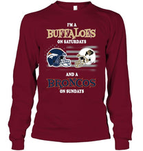 Load image into Gallery viewer, I'm Colorado Buffaloes on Saturdays and Denver Broncos on Sundays shirt
