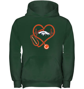 Denver Broncos nurse scope love heartbeat shirt