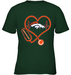 Denver Broncos nurse scope love heartbeat shirt