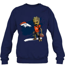 Load image into Gallery viewer, Denver Broncos angry baby groot ripped shirt
