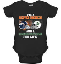 Load image into Gallery viewer, i&#39;m a Denver Bronco and a Colorado State Ram for life shirt
