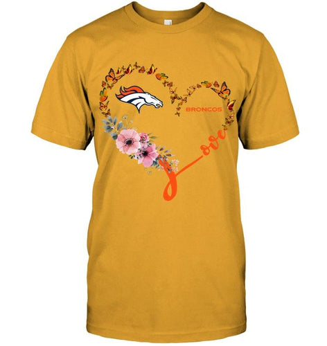 Denver Broncos butterfly heart shirt