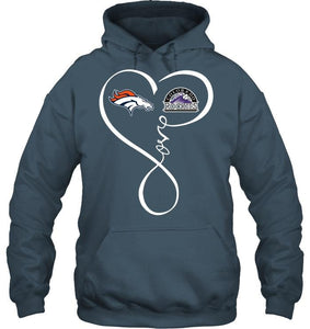 Denver Broncos Colorado Rockies love heart shirt