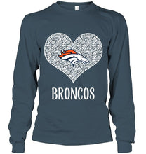 Load image into Gallery viewer, Denver Broncos heart floral pattern shirt
