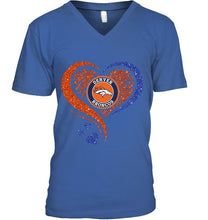 Load image into Gallery viewer, Denver Broncos heart glittering shirt
