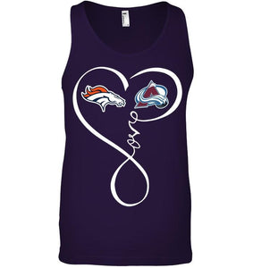 Denver Broncos Colorado Avalanche love heart shirt