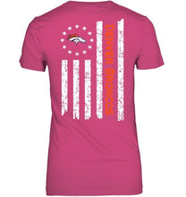 Load image into Gallery viewer, Denver Broncos star american flag on back shirt
