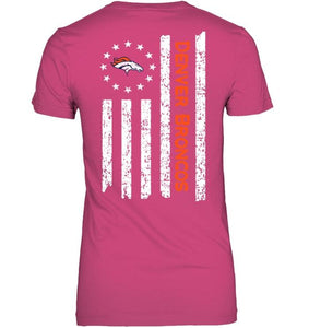 Denver Broncos star american flag on back shirt