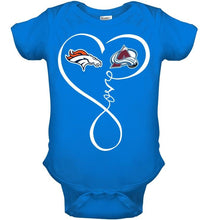 Load image into Gallery viewer, Denver Broncos Colorado Avalanche love heart shirt
