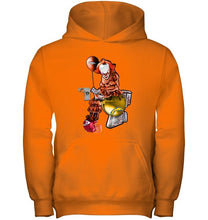 Load image into Gallery viewer, IT Denver Broncos in toilet halloween hoodie
