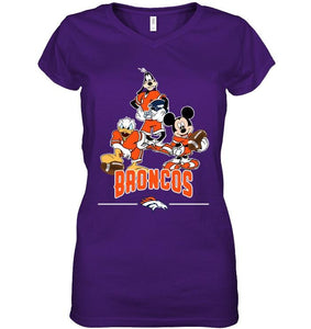 Denver Broncos mickey donald goofy fan shirt