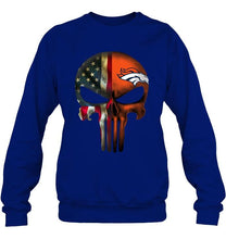 Load image into Gallery viewer, Denver Broncos skull american flag shirt
