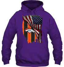 Load image into Gallery viewer, Denver Broncos american flag fan hoodie
