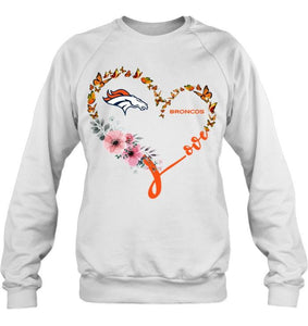 Denver Broncos butterfly heart shirt