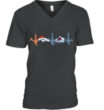 Load image into Gallery viewer, Denver Broncos Colorado Avalanche heartbeat shirt
